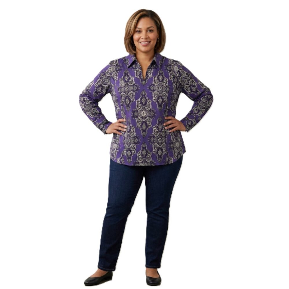 JONES NEW YORK Women's Long Sleeve Blouse. Plus Size 1X